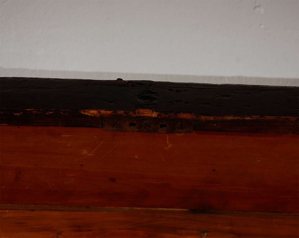 Early 19thc Original Brown Painted Dome Top Trunk /pennsylvania 3
