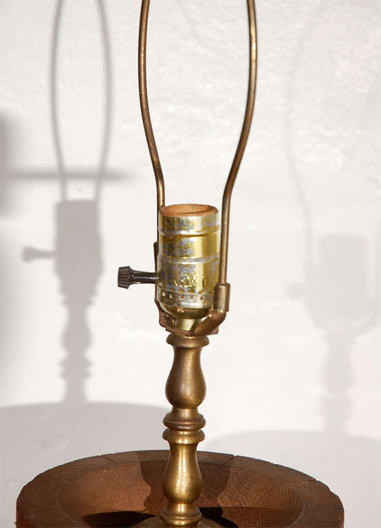19th Century 19thc Rustic Western Barrel Lamp With a Hide Shade