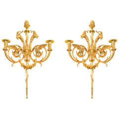 Antique Louis XVI Bronze Sconces