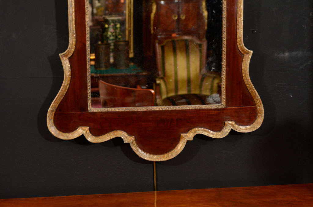 English George II Scroll Top Mirror