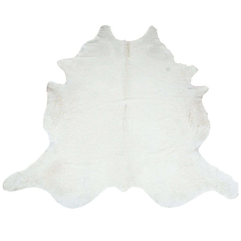 Rare All Natural White Cowhide Rug