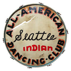 Vintage Seattle Indian Dance Club Drum