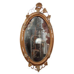 Antique Perfectly Decayed Victorian Oval Mirror
