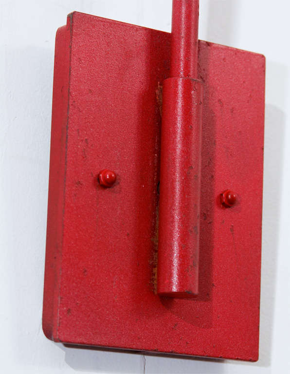 American Custom Red-Enamel Gooseneck Wall Light