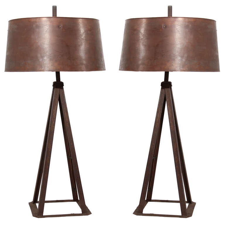 Pair of Auto Repair shop Jack Stand Lamps at 1stdibs