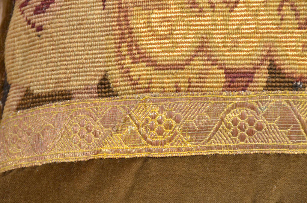 19th Century 19th C. Religious Tapestry Remnant Pillow