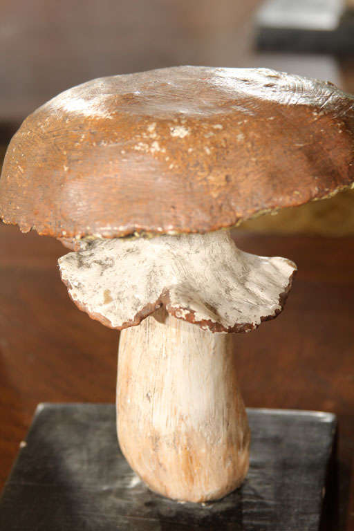 Folk Art Handmade Plaster Mushrooms