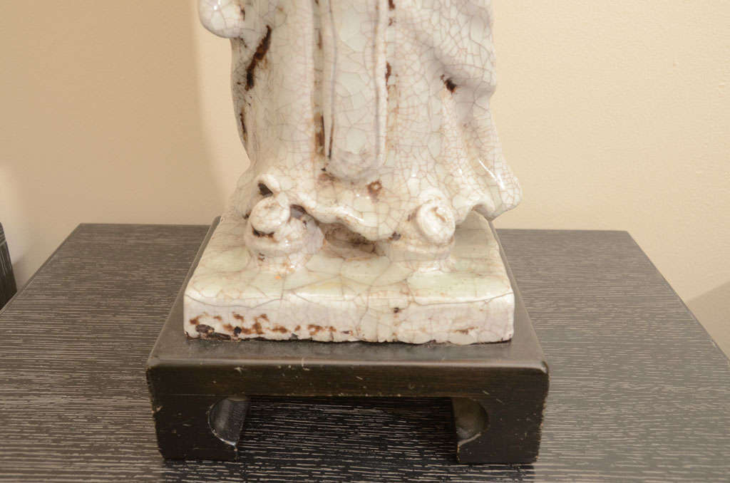Stunning Pair Of Asian Figurine Lamps By Fantoni For Sale 1