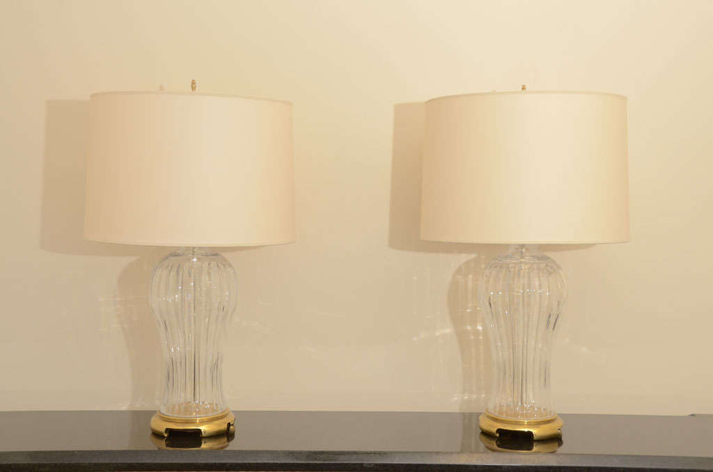 Elegant Pair Of Glass Hurricane Lamps 5