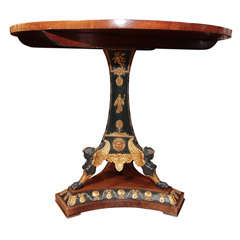 Mohogany and Bronze Empire Style Tilt Top Table.