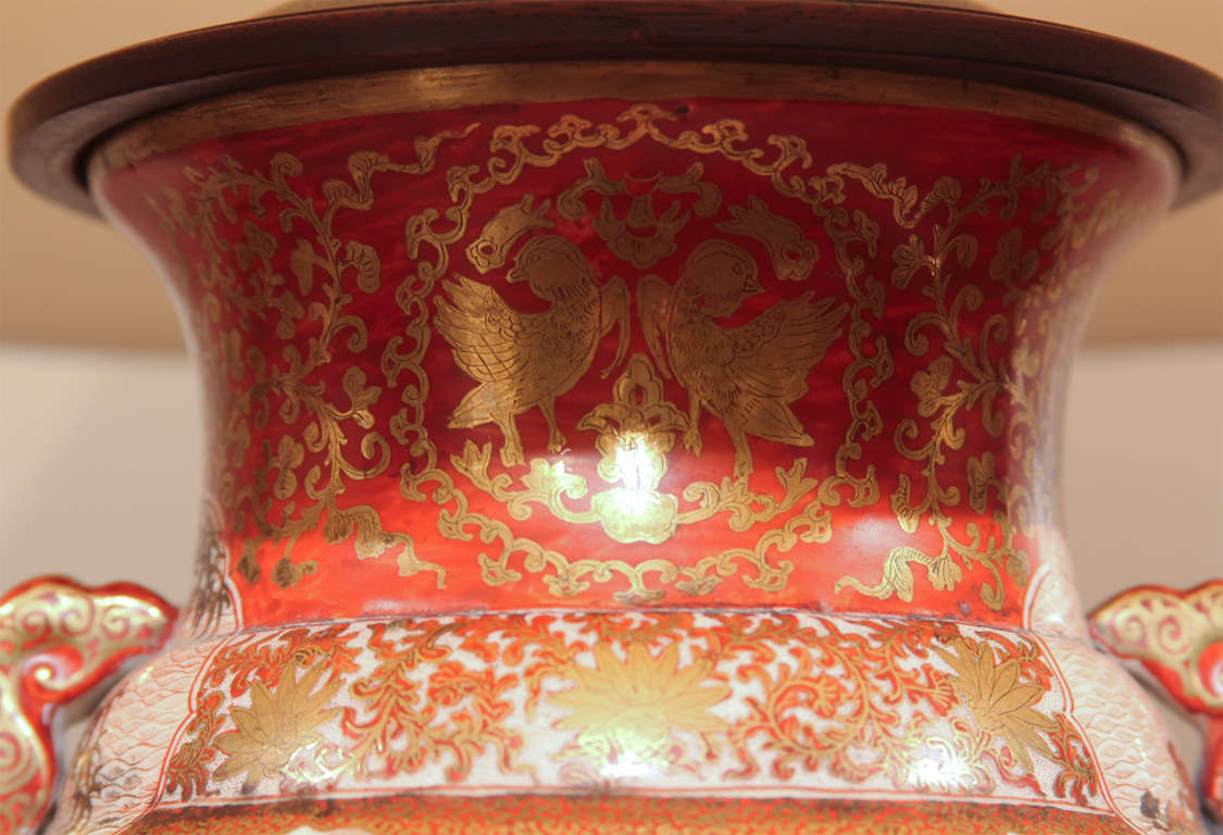 19th Century Kutani vase lamp.