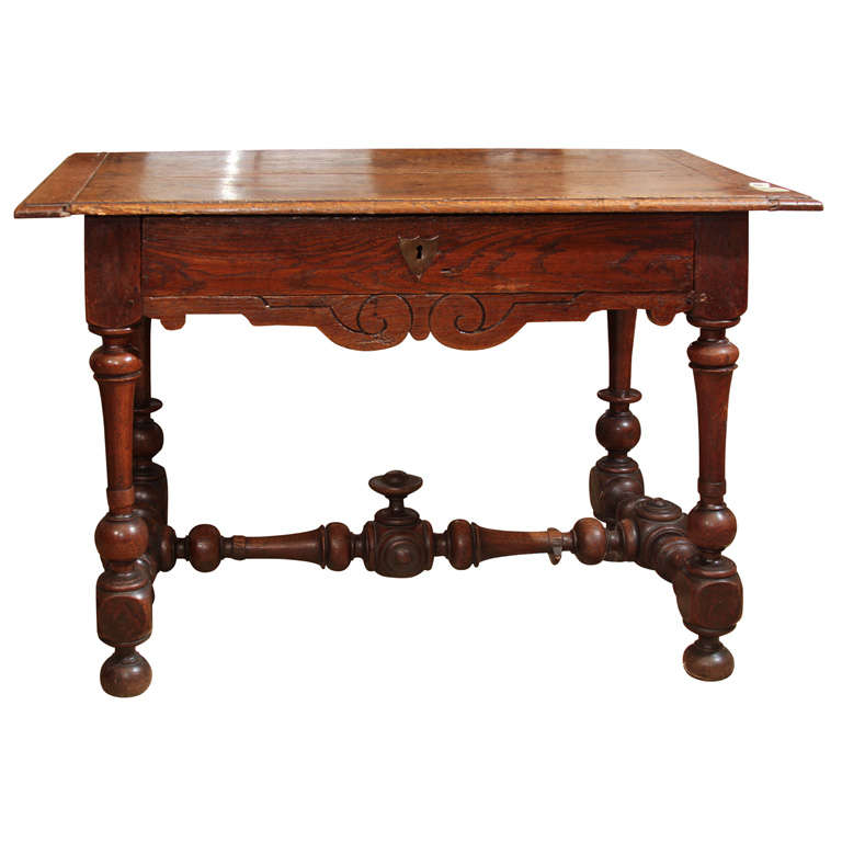 English Oak Carolean Style Side Table For Sale