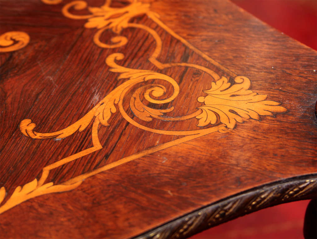 Two Tiered marquetry inlaid Side Table. 2