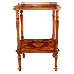 Two Tiered marquetry inlaid Side Table.