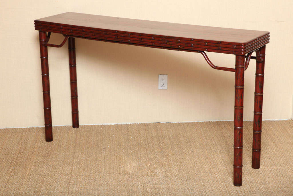 19th Century Red Lacquered Altar Table