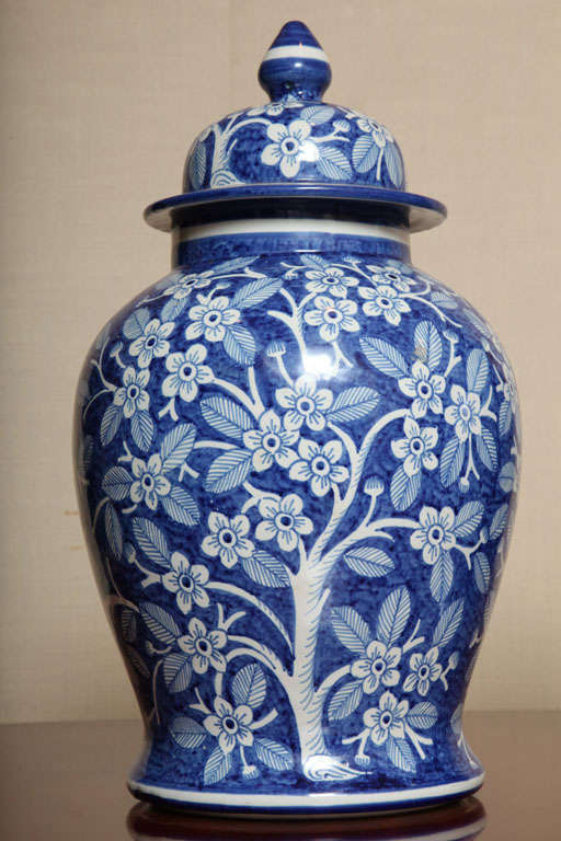 20th Century Pair Of Large Blue & White Portugal Pots For Sale