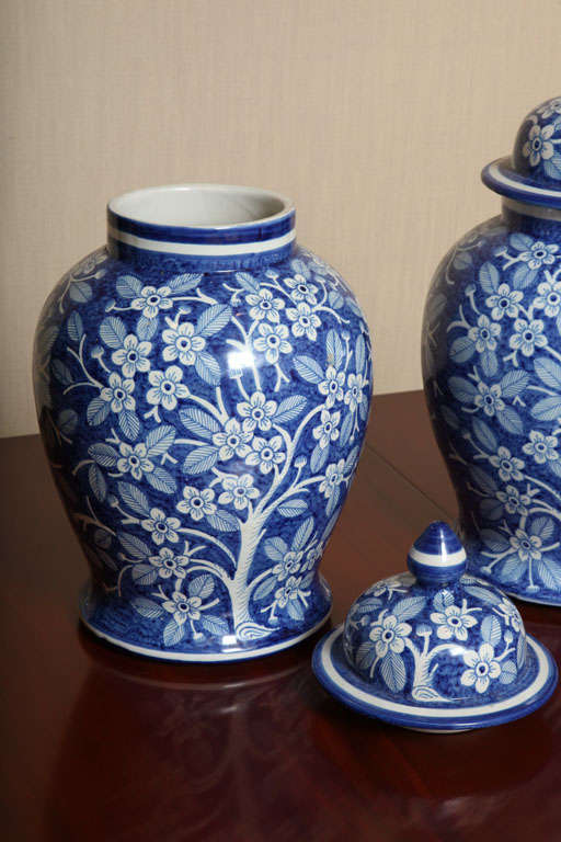 Pair Of Large Blue & White Portugal Pots For Sale 3