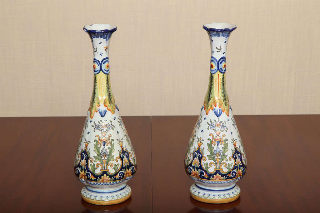 Pair of 19th Century Faience Vases