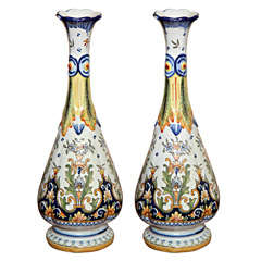 Pair of 19th Century Faience Vases