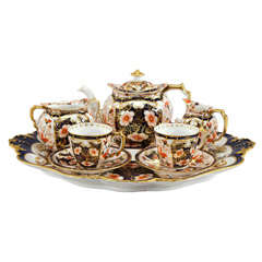 Antique Royal Crown Derby Imari Tête-à-Tête on Matching Tray