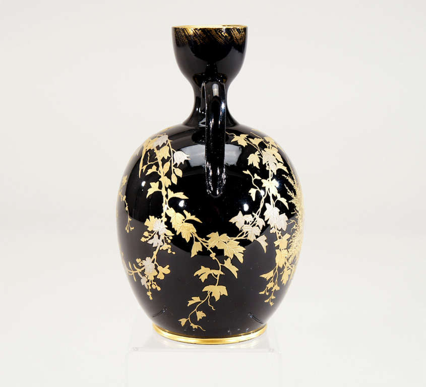 large aesthetic movement hand painted porcelain vase, 19th c