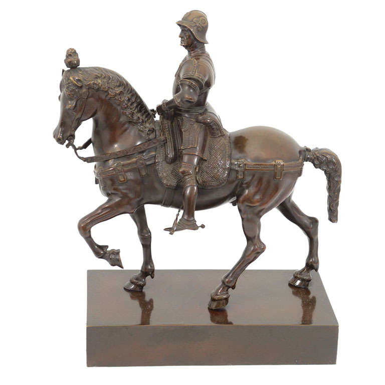 A fine bronze statue of Colleoni after Verrocchio