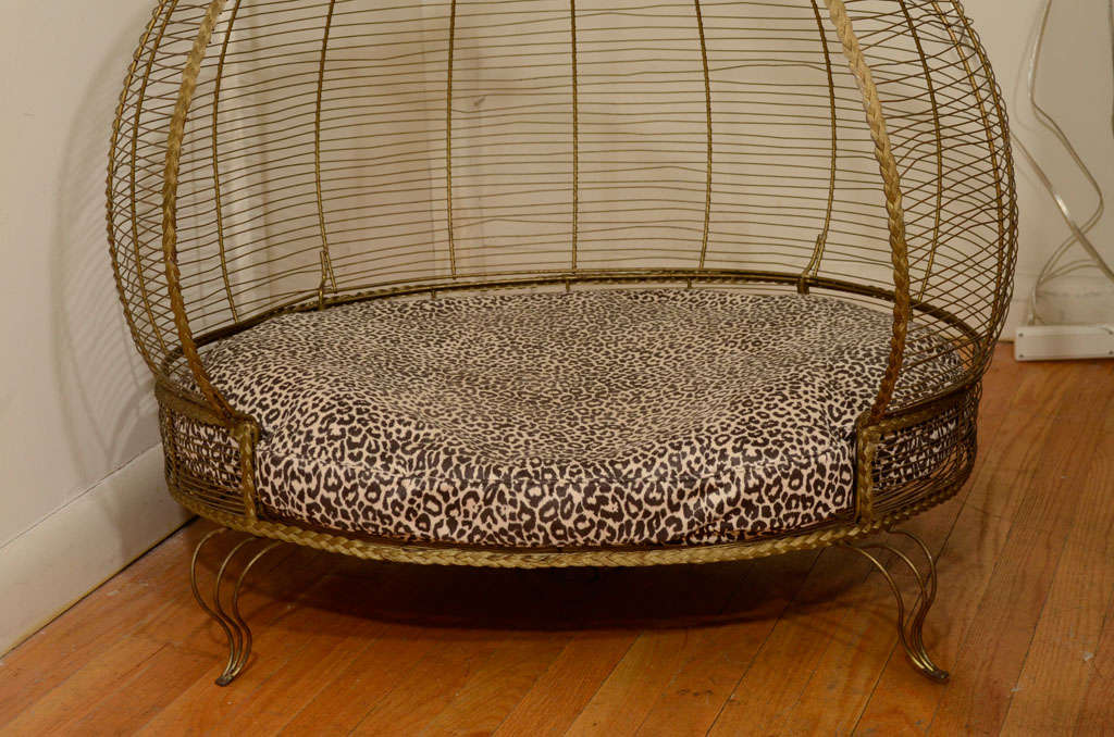 Mid-20th Century Whimsical Gilt Brass Dog Bed