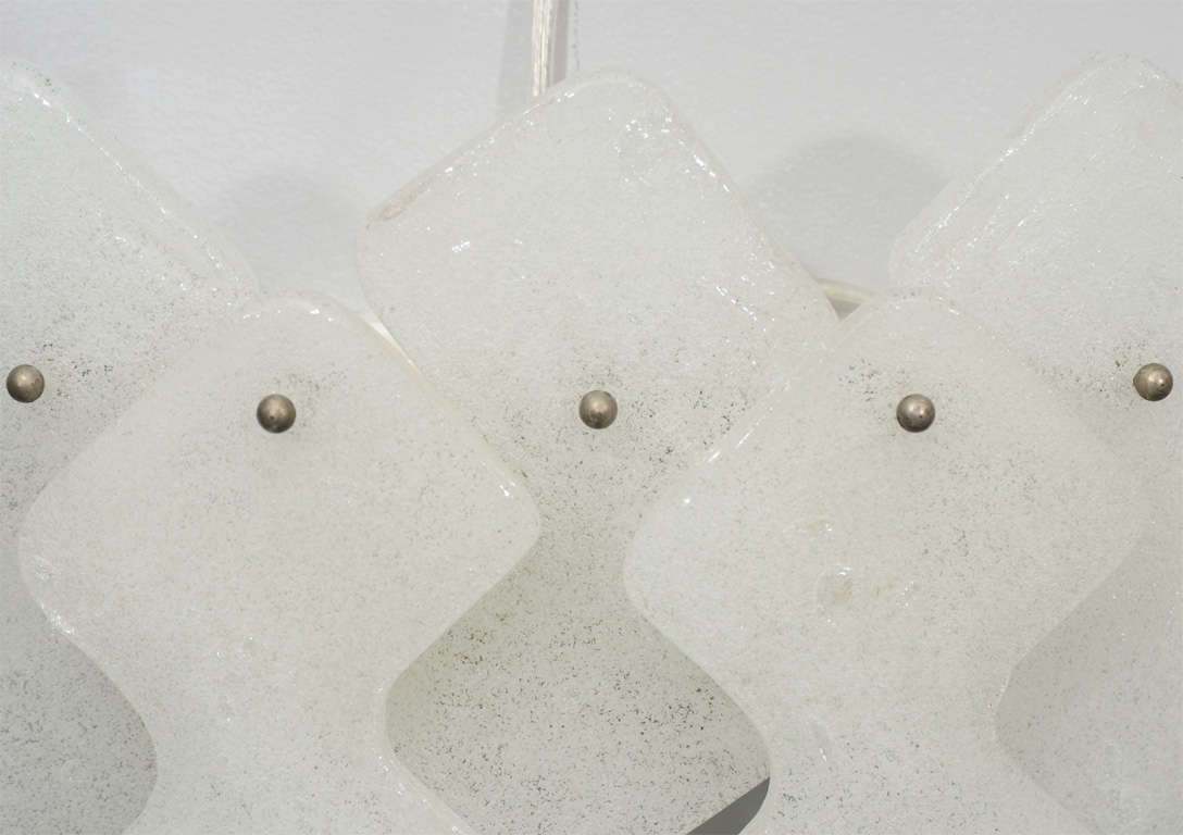 Austrian Pair of 1970s Kalmar Frosted Glass Sconces For Sale