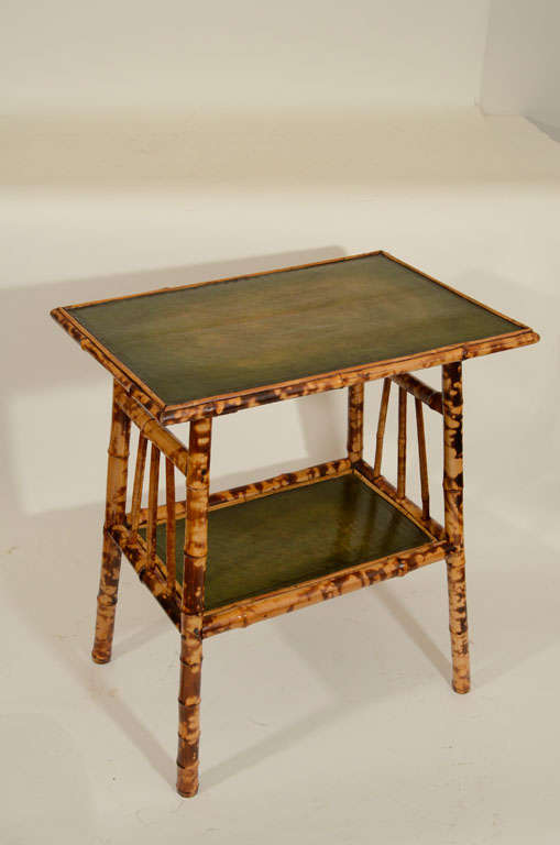 Victorian Bamboo 2-Tier Side Table, England, Late 19th Century