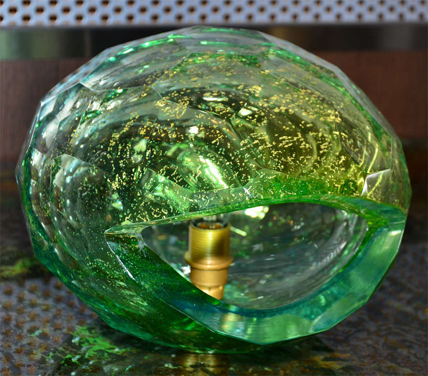 Murano Glass Lamp In Excellent Condition In Bois-Colombes, FR
