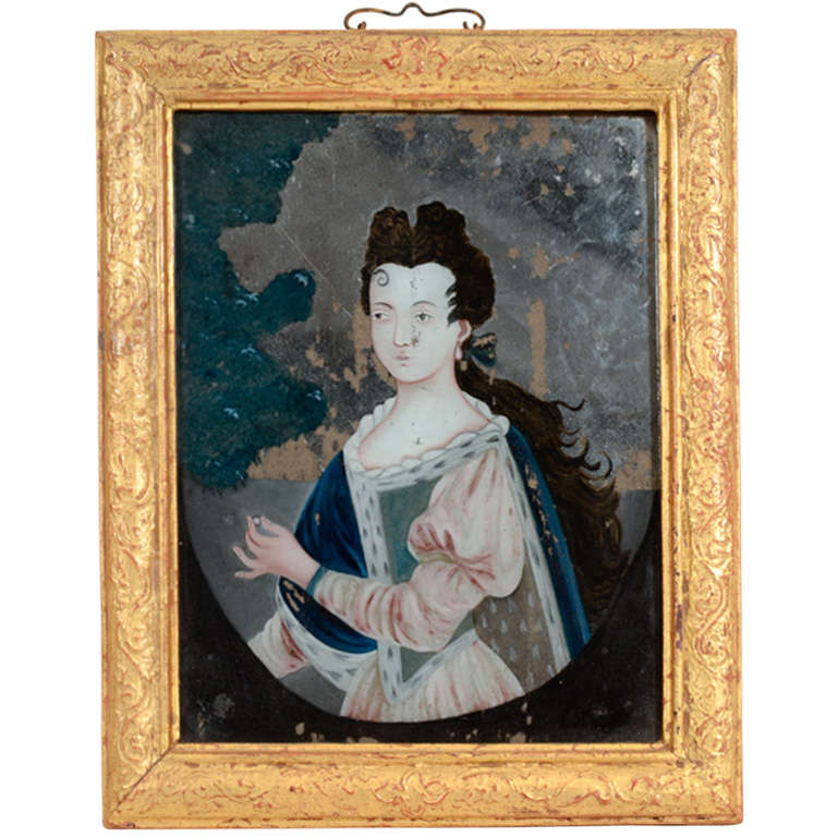 A Fine 18th Century Chinese Reverse Glass Painting