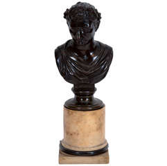 A Grand Tour Bronze Bust of Augustus