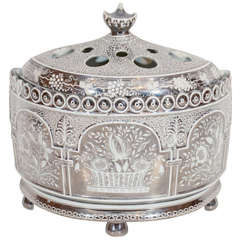 Antique An Early 19th Century Silver Resist Bough Pot