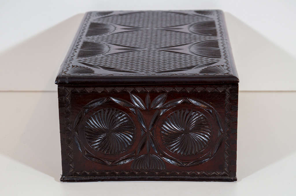 An Early 19th Century Chip Carved Box 1