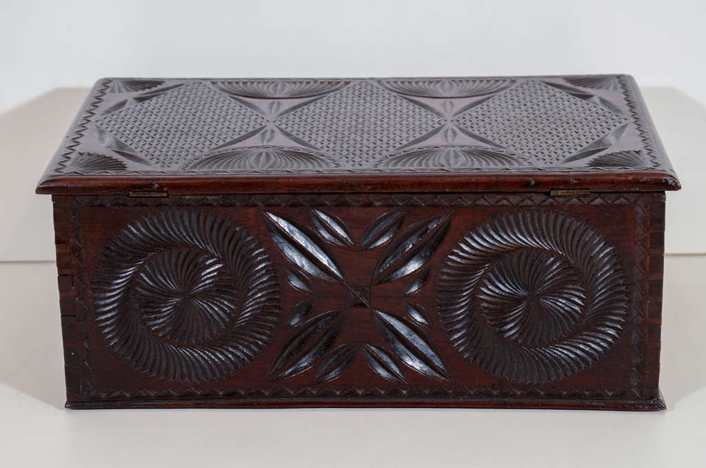 An Early 19th Century Chip Carved Box 3