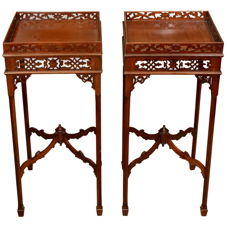 Pair of George III Mahogany Urn Stands