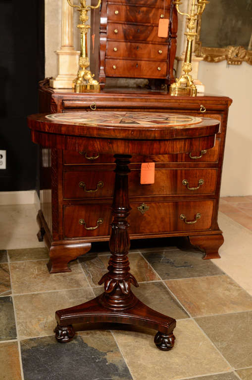 Regency Rosewood Specimen Marble Inset Table