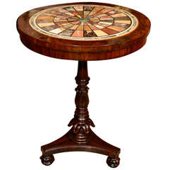 Regency Rosewood Specimen Marble Inset Table