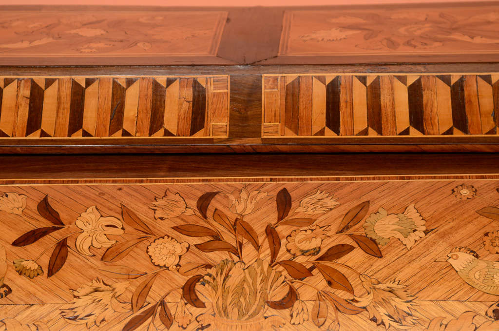 18th Century and Earlier  Dutch Neo Classic Marquetry Roll Top Desk