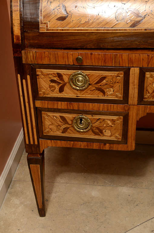  Dutch Neo Classic Marquetry Roll Top Desk 1