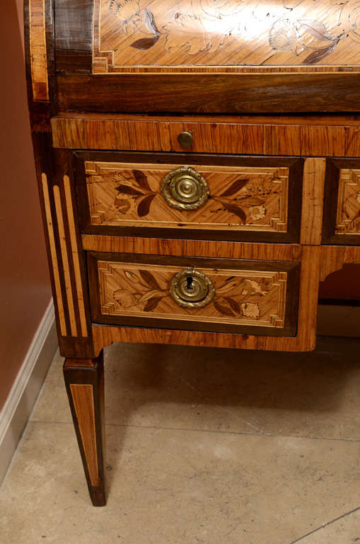 Dutch Neo Classic Marquetry Roll Top Desk 1