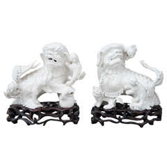 Late 19th c. Blanc De Chine Buddhist Lions