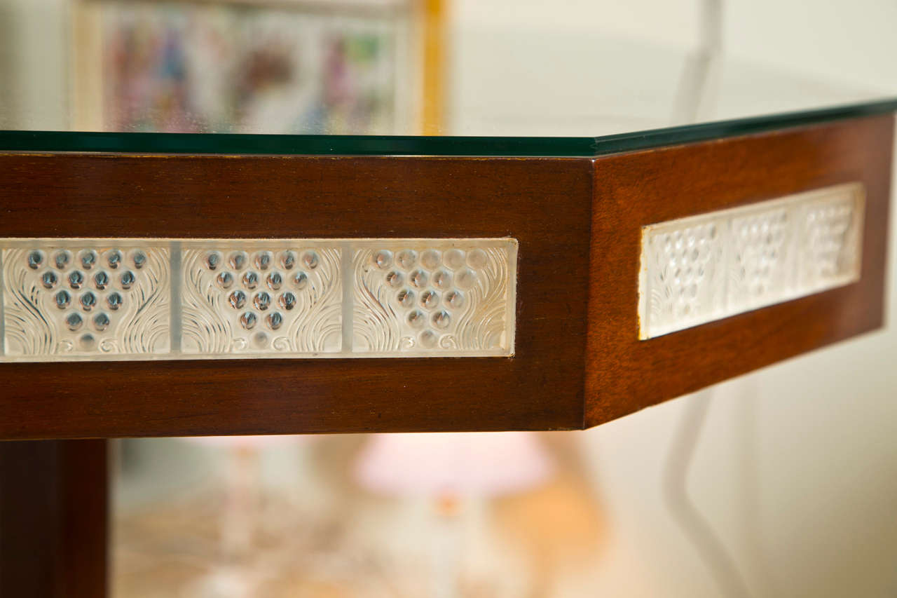 Art Deco Lalique  Atlantique Pedestal Table For Sale