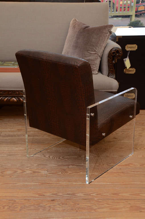 Contemporary Lucite Armchair For Sale