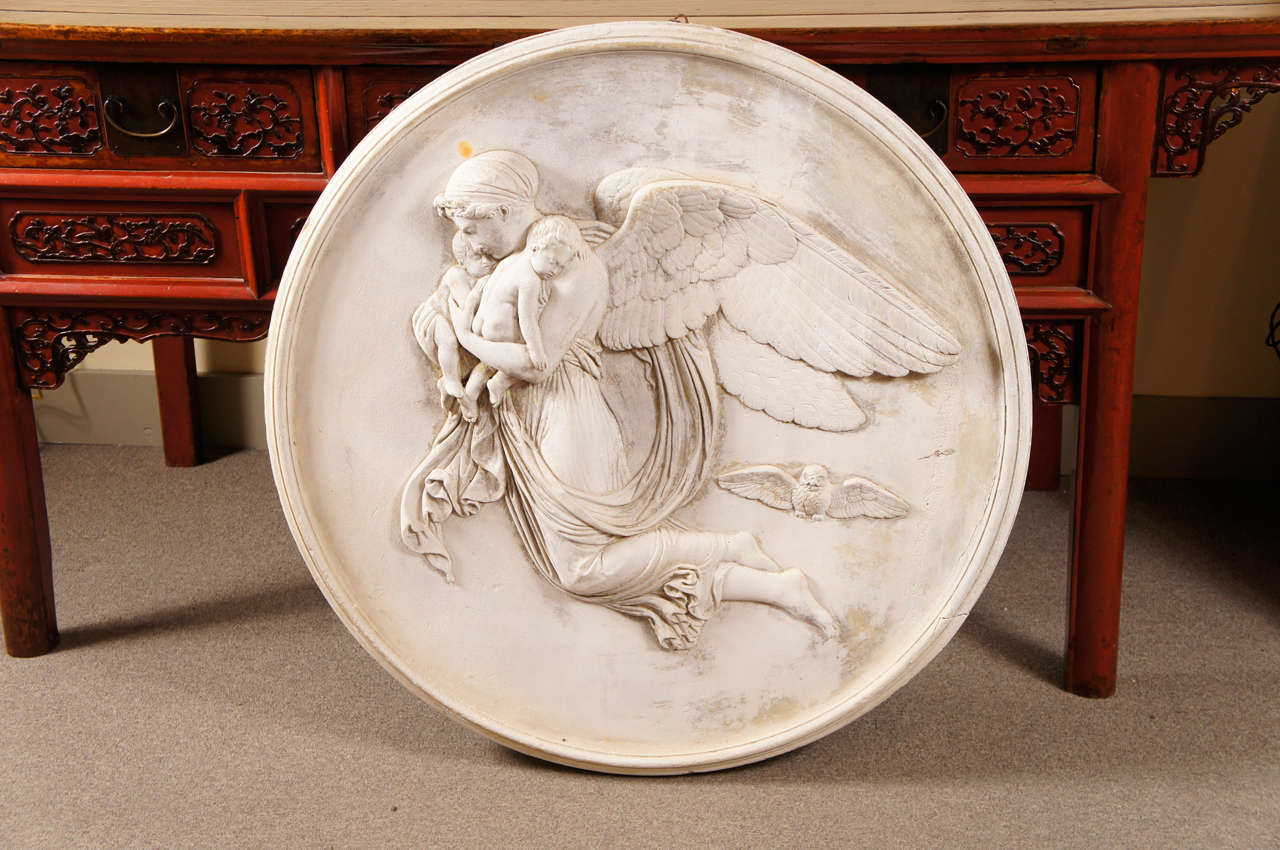 Plaster rondell in relief in the style of Thorwalden representing night