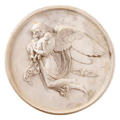 Plaster rondell in relief in the style of Thorwalden representing night