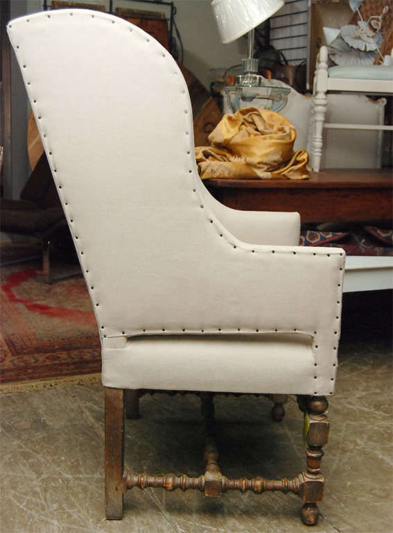 French Louis XIII Style Wingback Chair