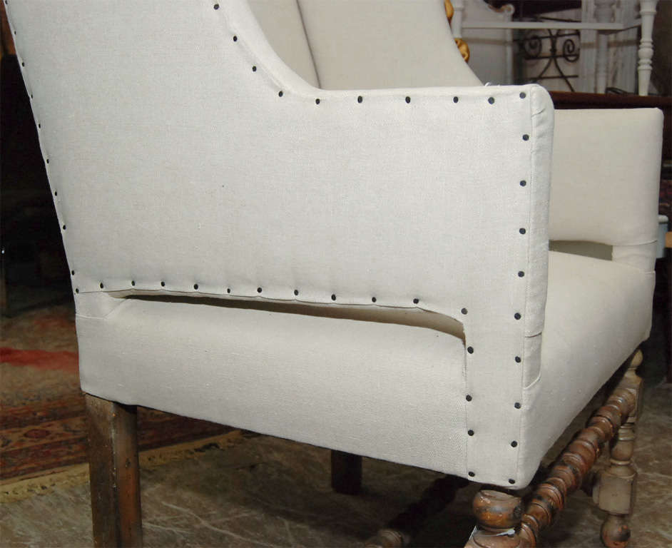 Louis XIII Style Wingback Chair 3