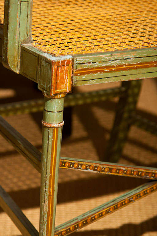 English Regency Era Painted Wood Armchair 1