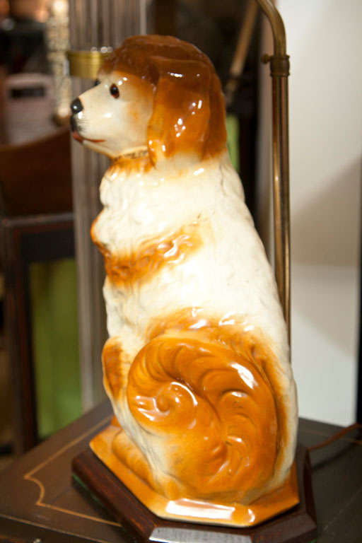 Victorian Staffordshire Spaniel as Table Lamp 2